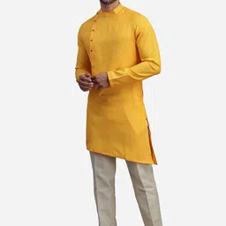 THE KURTA COMPANY Woven Design Angrakha Kurta-image-82