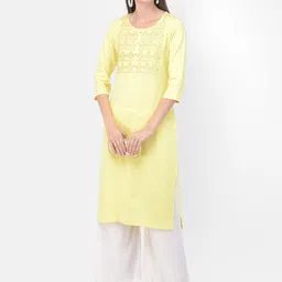 Span Ethnic Motifs Embroidered Pure Cotton Kurta-50