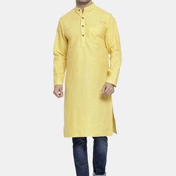 Sayesha Men Yellow Cotton Kurta-image-35