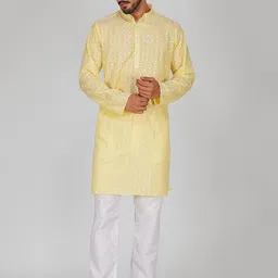 Vastraa Fusion Ethnic Motifs Embroidered Chikankari Pure Cotton Straight Kurta-62