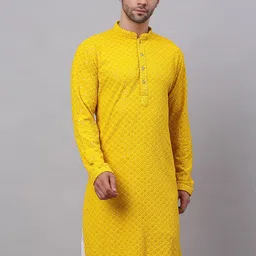 Jompers Men Embroidered Cotton Kurta-image-93