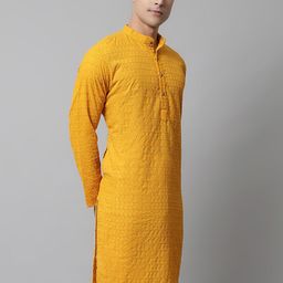 Jompers Embroidered Mandarin Collar Cotton Kurta-picture-44