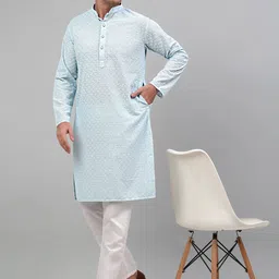 Jompers Mandarin Collar Embroidered Pure Cotton  Kurta-image-26