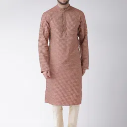 TABARD Men Printed Jacquard Straight Kurta-image-63