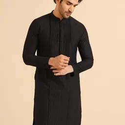 KISAH Striped Mandarin Collar Straight Kurta-28
