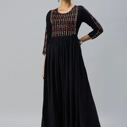 SHOWOFF Ethnic Motifs Embroidered Mirror Work Kurta-picture-22