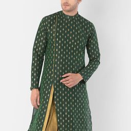 DEYANN Men Green Geometric Printed Kurta-picture-47