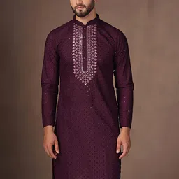 KISAH Ethnic Motifs Embroidered Sequined Regular Kurta-13