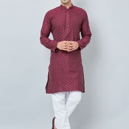 Armaan Ethnic Geometric Woven Design Mandarin Collar Straight Regular Kurta-picture-10