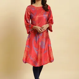W Floral Printed Sequinned Detailed A-Line Kurta-picture-31