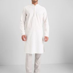 indus route by Pantaloons Geometric Mandarin Collar Straight Kurta-image-88