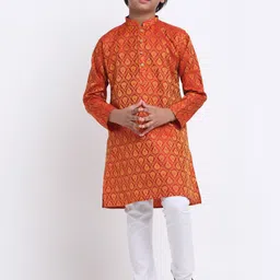 KRAFT INDIA Boys Ethnic Motifs Woven Design Kurta-picture-17