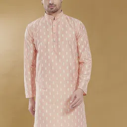 DIVISIVE Mandarin Collar Abstract Printed Thread Work Straight Kurta-image-77