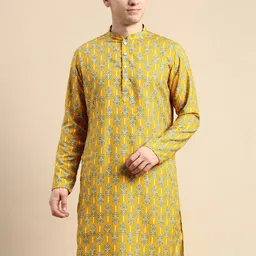 Amodh by Kisah Ethnic Motifs Printed Mandarin Collar Kurta-picture-36