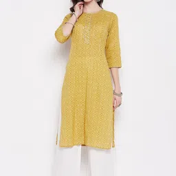 Imfashini Ethnic Motifs Printed Sequined Straight Kurta-picture-17