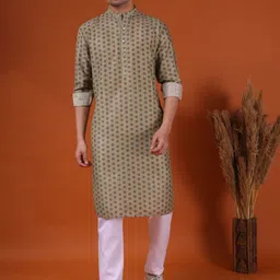 SHIWAM ETHNIX Polka Dots Printed Pure Cotton Kurta-picture-22
