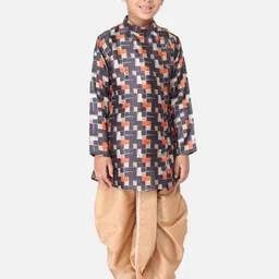 TABARD Boys Black Printed Kurta-image-43