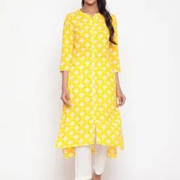 SAVI Ethnic Motifs Printed Mandarin Collar Straight Kurta-image-56