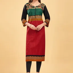 SHANVIKA Floral Printed Straight Regular Cotton Kurta-picture-48