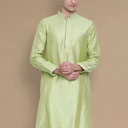 Sanwara Mandarin Collar Long Sleeves Woven Design Straight Kurta-image-73