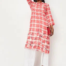 max Checked Shirt Style Kurta-picture-27
