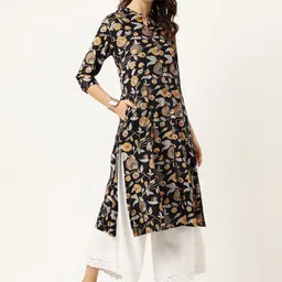 Ashlee Floral Printed Mandarin Collar Kurta-27