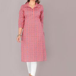KANNAHI Abstract Printed Pure Cotton Kurta-32
