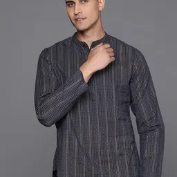Indo Era Abstract Printed Mandarin Collar Pure Cotton Short Kurta-picture-35