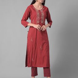 Dollar Missy Striped Embroidered Beads and stones detail Straight Kurta-image-44