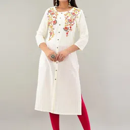 PRAKRTEE Floral Embroidered A-Line Kurta-picture-33