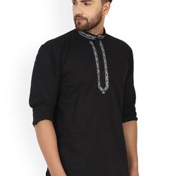 Enciger Mandarin Collar Cotton Cotton Straight Kurta-image-18