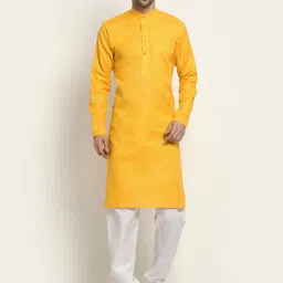 NEUDIS Men Yellow Handloom Kurta-image-69