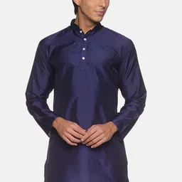 Sethukrishna Men Navy Blue Handloom Kurta-42