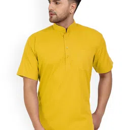 Enciger Mandarin Collar Cotton Straight Short Kurta-image-49