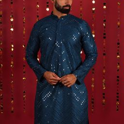 Lightpole Embellished Mirror Work Straight Kurta-image-81