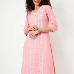 max Women Geometric Checked Kurta-98