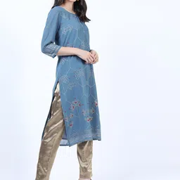Vishudh Blue Floral Printed Kurta-picture-30