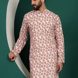 Armaan Ethnic Mandarin Collar Quirky Printed Long Sleeves Cotton Kurta-picture-39