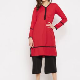 Imfashini Women Red & Black Kurta-picture-49
