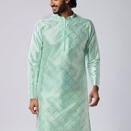 KISAH Embellished Mandarin Collar Straight Kurta-61