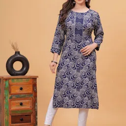 PURSHOTTAM WALA Women Ethnic Motifs Printed Asymmetric Kurta-image-61
