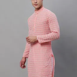 SOJANYA Mandarin Collar Embroidered Pure Cotton Kurta-picture-31