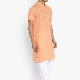 ROYAL KURTA Mandarin Collar Cotton Silk Straight Kurta-image-93