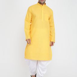 ROYAL KURTA Mandarin Collar Straight Cotton Kurta-image-54