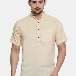 Enchanted Drapes Band Collar Cotton Kurta-image-57