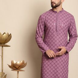 Anouk Ethnic Motifs Embroidered Sequined Pure Cotton Kurta-picture-20