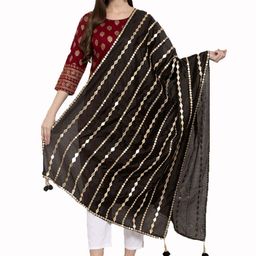 Clora Creation Embroidered Gotta Patti Dupatta-16