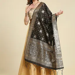 Dupatta Bazaar Woven Design Chanderi Banarasi Dupatta-image-91