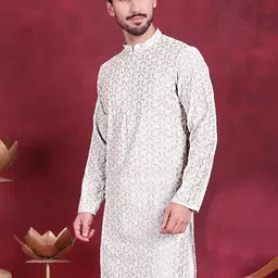 Jompers Ethnic Motif Embroidered Chikankari Straight Kurta-picture-43