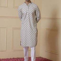 Satwaa Men Ethnic Motifs Embroidered Sequinned Kurta-image-51